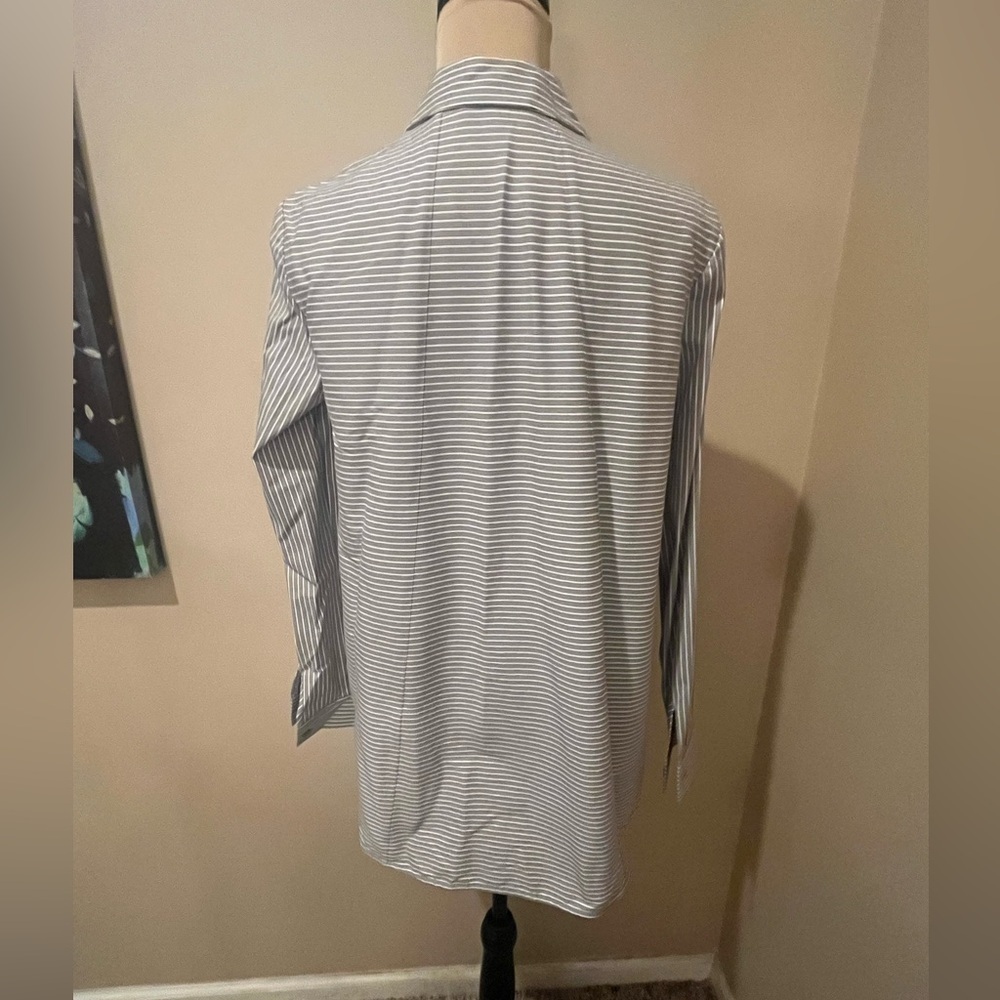 Lafayette 148 NY Classic Oversized Striped Button up Shirt, size Small - Picture 2 of 8
